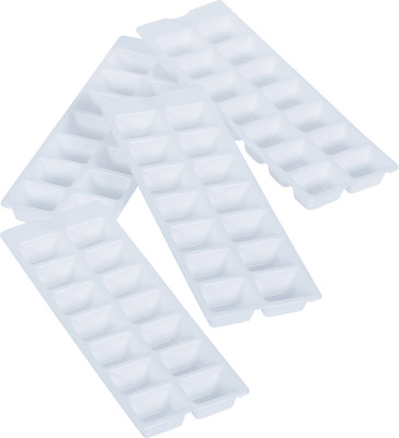 Comet Comet Plastic Ice Cube Tray Set of 4 White Plastic Ice Cube Tray(Pack of4)