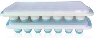 Sharry POP UP ICE CUBE TRAY WITH SILICON BOTTOM Blue Plastic Ice Cube Tray(Pack of2)