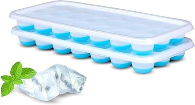 Dreamy Delights 21 Cavity Pop Up Blue Silicone Ice Cube Tray(Pack of2)