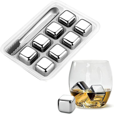 VICHAXAN Silver Steel Ice Cube Tray(Pack of1)