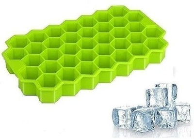 Vasundhara Silicon ice Cube Tray, ice Trays for freezer, fridge ice cube Trays Green Silicone Ice Cube Tray(Pack of1)