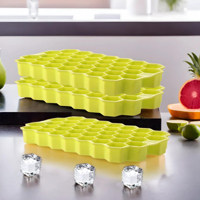KUBER INDUSTRIES (Pack of 3) Honeycomb Silicone Ice Cube Tray for Kitchen, Chocolate | Green Green Silicone Ice Cube Tray(Pack of1)