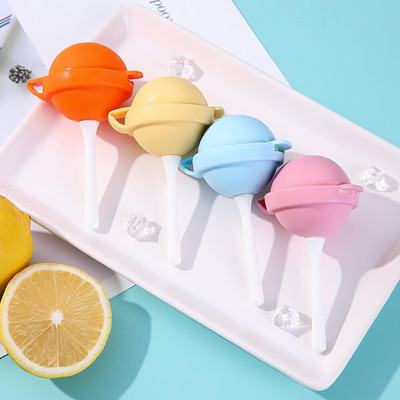 KASHTABHAN Lollipop Ice Cube Tray – Fun Silicone Mold for Candy, Chocolate & Ice Making Multicolor Silicone Ice Cube Tray(Pack of4)