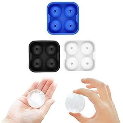 Hoaxer Flexible Mold Ice Tray, Ice Ball Tray | for Chilling Multicolor Silicone Ice Ball Tray(Pack of3)
