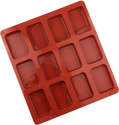 Axiline Silicone Cake Mould Soap Making Square|Round|Oval|Heart Shape Red(Pack of 1)