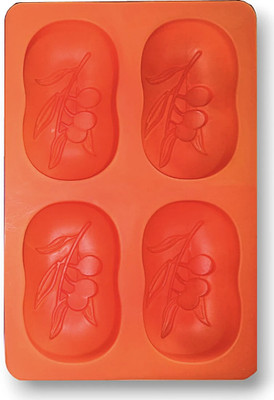 GRAIH SOUKHYA 4 Cavity/Slots Silicone Mould Olive Tree Print For Ice Tray and Soap Multicolor Silicone Ice Cube Tray(Pack of1)