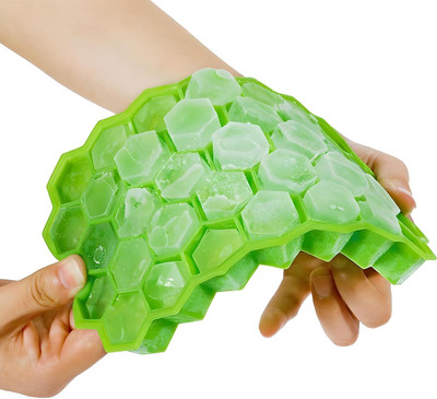 DEALBOOTH ice tray Green Silicone Ice Cube Tray(Pack of2)