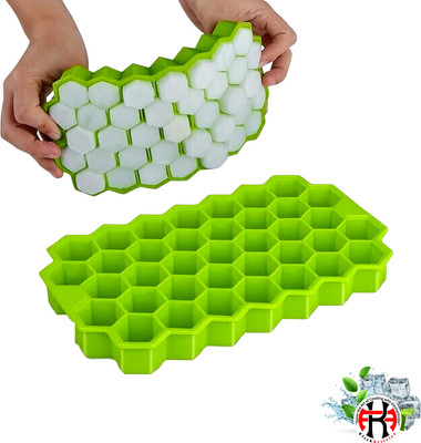 KitchArticles KitchArticles Silicone Honeycomb Ice Tray,37-Cell Flexible Ice Cube Maker Green Silicone Ice Cube Tray(Pack of1)