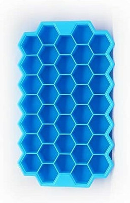 Kamview Ice Cube Tray soft Flexible Silicon Honeycomb Shape 37 Cavity Mold Blue Silicone Ice Cube Tray(Pack of1)