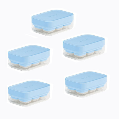 UniKart Small POP-UP Ice Cube Tray with Flexible Silicon Bottom and Lid, Chocolate Mold Blue Silicone Ice Cube Tray(Pack of5)