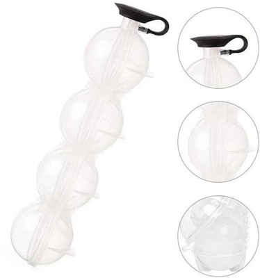 Jexix Round Ice Cube Ball Mould with Lid for Home Bar Clear Plastic, Silicone Ice Ball Tray(Pack of1)