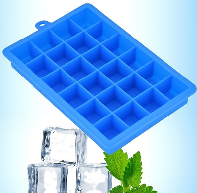 Craftbin Silicon ice Cube Tray, ice Trays for freezer, fridge ice cube Trays Blue Silicone Ice Cube Tray(Pack of1)
