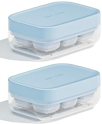 JDSSALES 6 Grids Square Ice Cube Makererator ice Dish (Pack of 2, Blue) Multicolor Silicone Ice Cube Tray(Pack of2)