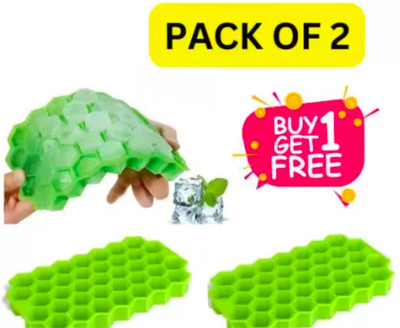 DEALBOOTH Honey Ice Cube tray Multicolor Silicone Ice Cube Tray(Pack of2)