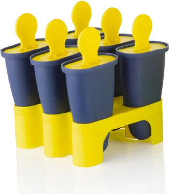Henny HENNY Ice Cream Maker/ Kulfi Mould /Popsicle Mould Blue Yellow Ice Cube Tray Blue Plastic Ice Cube Tray(Pack of1)