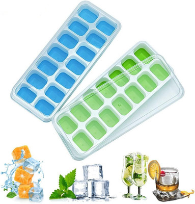 Inohiv ice cube trays Multicolor Silicone Ice Cube Tray(Pack of2)