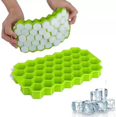 SKYLIFE Smart Buy 37 Cavaties Easy Release Ice Cube Tray GREEN Green Silicone Ice Cube Tray(Pack of1)