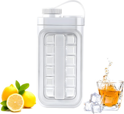 Bellveen Ice Maker 2 in 1 Portable Ice Mold Bottle 17 Ice Cubes White Silicone Ice Cube Tray(Pack of1)
