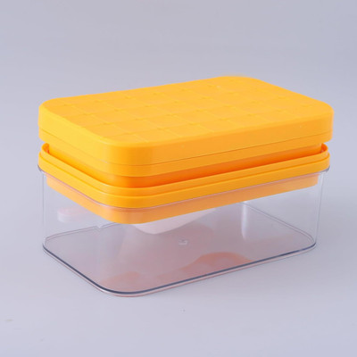 KUBER INDUSTRIES Orange Plastic Ice Cube Tray(Pack of1)