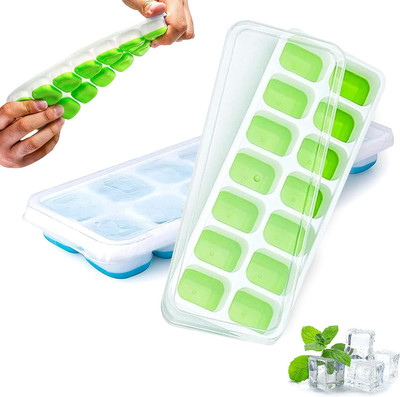 DesignDost Multicolor Plastic, Silicone Ice Cube Tray(Pack of2)