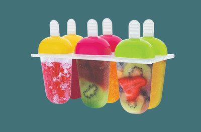 JIGSHTIAL 50ml Manual Reusable Ice Maker Homemade sicle Frozen Ice Cream Mould Multicolor Plastic Ice Cube Tray(Pack of1)