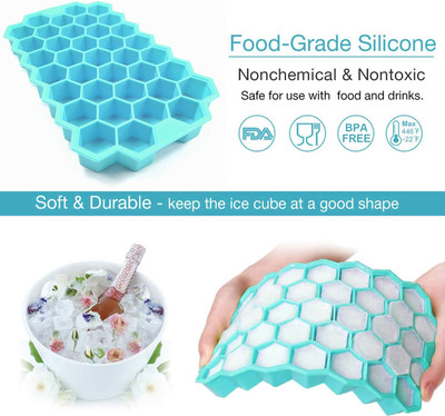 Cizer Honeycomb design ice cube mould easy realise ice and flexible pack of 1 Multicolor Silicone Ice Cube Tray(Pack of1)