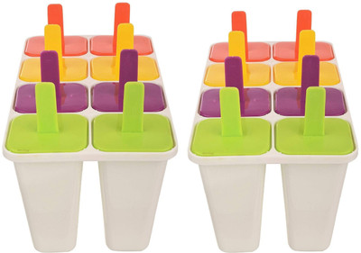 Eagean Multicolor Plastic Ice Cube Tray(Pack of2)