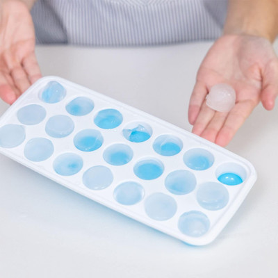 Dreamy Delights 21 Cavity Pop Up Ice Cube Trays for Freezer with Lid with Easy Release Flexible Blue Silicone Ice Cube Tray(Pack of1)