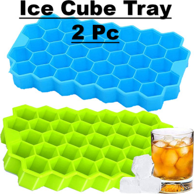 XOPY Flexible Silicone Honeycomb 37 Cavity Ice Cube Tray for Freezer Multicolor Silicone Ice Cube Tray(Pack of1)
