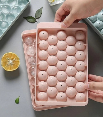 Dreamy Delights Round Ice Cube Tray,Ice Ball Maker Mold for Freezer Pink Plastic Ice Cube Tray(Pack of1)