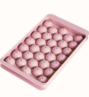 Sonam family mart Round Ice Cube Tray, Ice Ball Maker, Mould for Freeze 33 pcs ice ball for drinks Pink Plastic Ice Ball Tray(Pack of1)