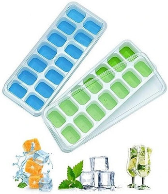 Shree GRB ICE CUBE TRAY X 17 Multicolor Silicone Ice Cube Tray(Pack of2)