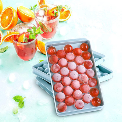 Da Novira Mini Sphere Ice Cube Tray 33 Pcs Circle Ice For Chilling Whiskey Tea & Coffee_03 Multicolor Plastic Ice Ball Tray(Pack of1)
