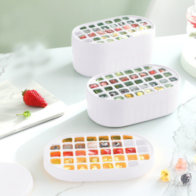 KUBER INDUSTRIES Nail Press 2-Layer Ice Box|Flexible Ice Cube Tray|White White Plastic Ice Cube Tray(Pack of1)