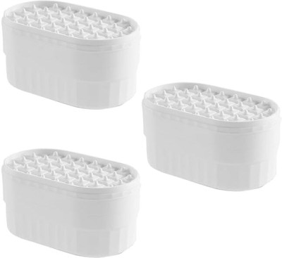 KUBER INDUSTRIES Nail Press 2-Layer Ice Box|Flexible Ice Cube Tray|Pack of 3|White White Plastic Ice Cube Tray(Pack of3)