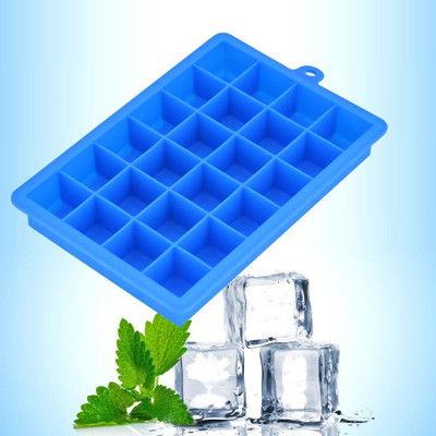 Kepzell Square Ice Cube Tray 24 Ice Cube Molds (Pack of 1) Blue Silicone Ice Cube Tray(Pack of1)