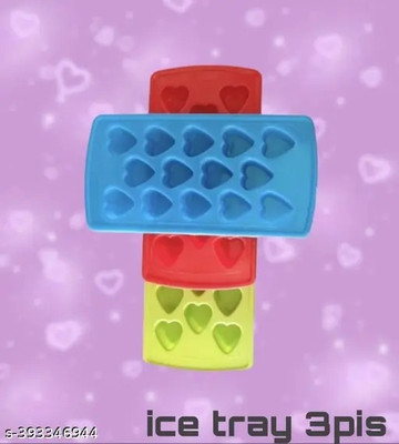 NEWSPARSH Multicolor Plastic Ice Cube Tray(Pack of3)