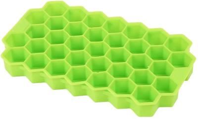 VR 1 pcs Ice Cube Tray with Silicon Ice Mold Trays Flexible Silicone Honeycomb Green Silicone Ice Cube Tray(Pack of1)