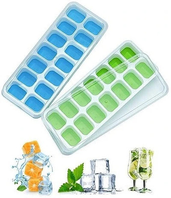 Shree GRB ICE CUBE TRAY X 1 Multicolor Silicone Ice Cube Tray(Pack of2)