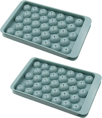 Gift Corner Ice Cube Tray with Lid Round Ice Maker Pop-up Tray Ice PP Material Small 2 pcs Multicolor Plastic Ice Ball Tray(Pack of2)