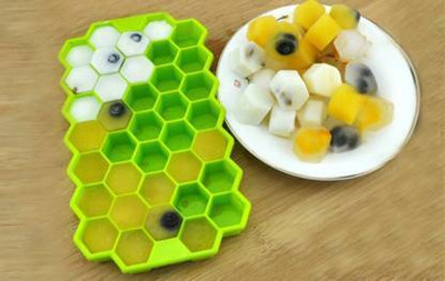 Kingmart HONEYCOMB ICE TRAY A4 Green Silicone Ice Cube Tray(Pack of1)
