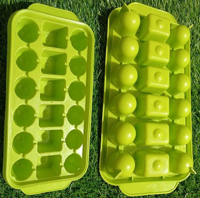 DAIDSUKE Green Plastic Ice Ball Tray(Pack of2)