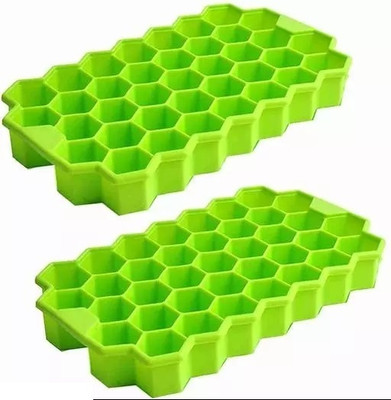 Gloziy Flexible Silicone Honeycomb 37Cavity Freezer Small Cubes Ice Cube Tray pack of 1 Green Silicone Ice Cube Tray(Pack of1)