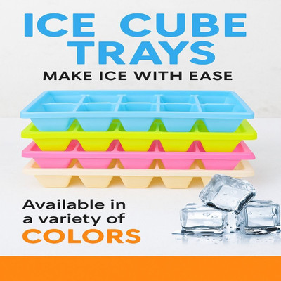 ssb ssb-ice-tray Multicolor Plastic Ice Cube Tray(Pack of4)