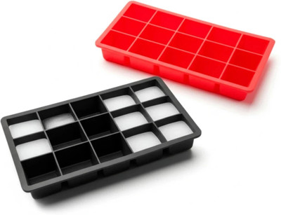 VARINCE ENTERPRISES Red, Black Silicone Ice Cube Tray(Pack of1)