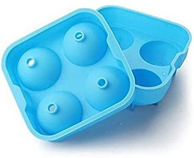 RAIYARAJ Round Ice Cube Mold,Ice Ball Maker Mold Large Ice Cube Tray Blue Silicone Ice Ball Tray(Pack of1)