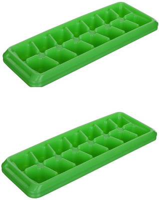 IM UNIQUE Green Plastic Ice Cube Tray(Pack of2)