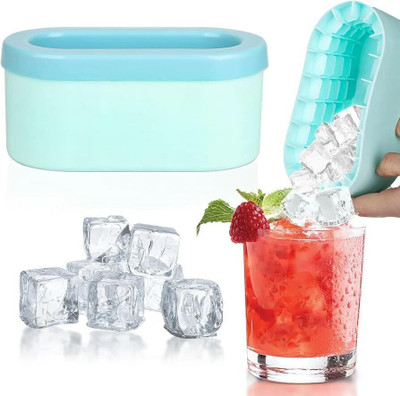 DZOVAG ICE CUBE TRAY Blue Silicone Ice Cube Tray(Pack of1)