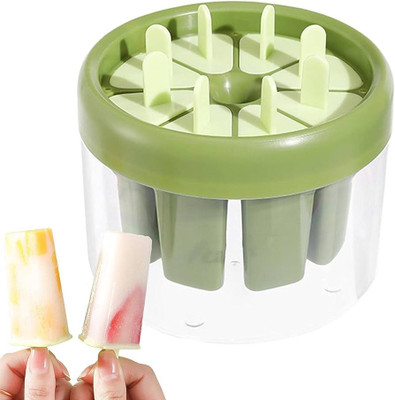 JAKHANIYA Ice Cream Mold for Kids with Sticks and Cooler Box, Easy Release Popsicle Maker Multicolor Plastic Ice Cube Tray(Pack of1)