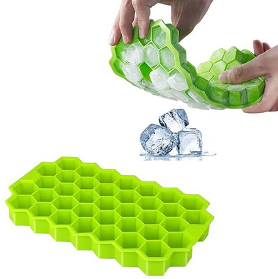 sai ji Sphere ice Cube Mould Small ice Cube Tray Mini ice Cube Tray (Honey ICE Tray) Green Silicone Ice Cube Tray(Pack of1)